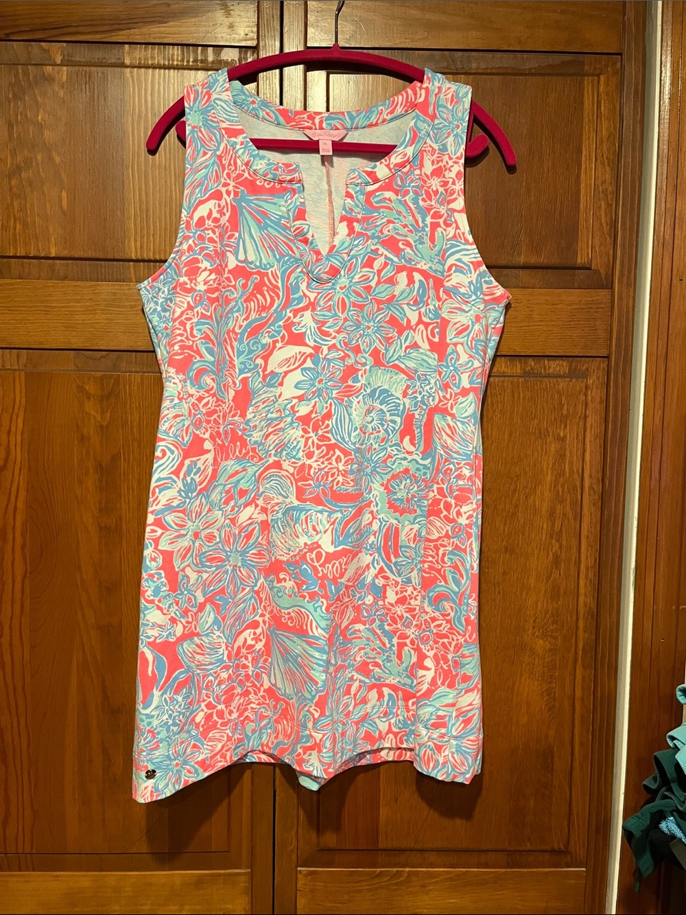 Lilly Pulitzer pink  and Aqua Floral Sleeveless Swim Cover-Up